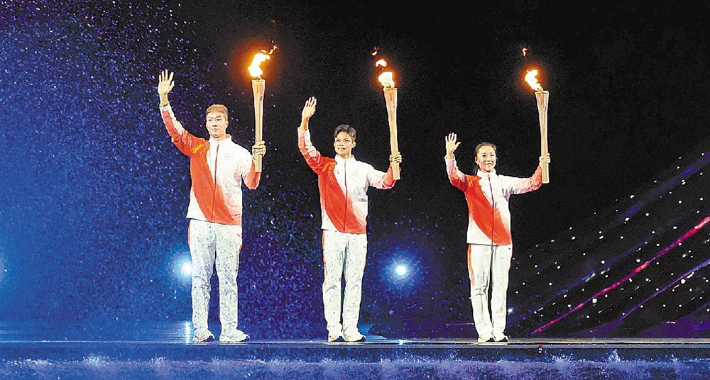 開幕式上粵港澳三地元素盡顯大灣區特色 同心之火耀九州